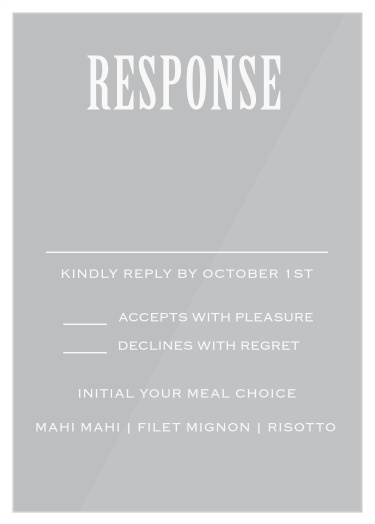 The Antique Luxury Clear Response Cards are a classic RSVP with a unique twist.