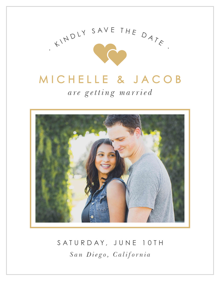 Double Hearts Save the Date Magnets