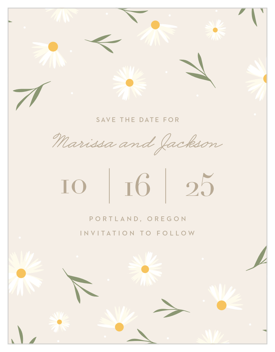 Falling Daisies Save the Date Magnets