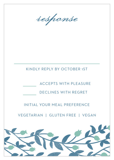 Personalize your custom RSVP cards with the Vintage Vines Bat Mitzvah Response Cards.