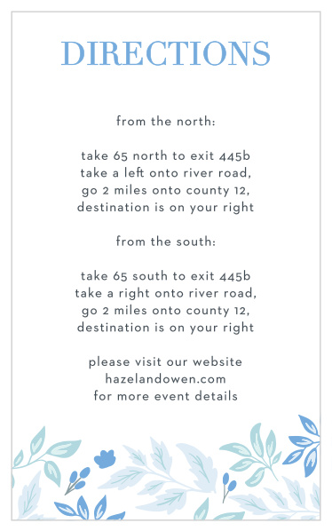 Help your guests find their way with Floral Star Bat Mitzvah Direction Cards. 