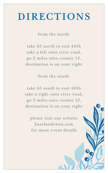 Regal Wreath Bat Mitzvah Direction Cards allow you to guide your guests with grace.