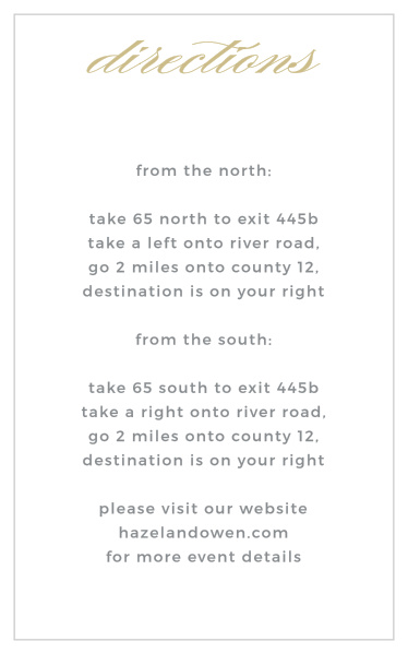 Use the Golden City Bat Mitzvah Direction Cards as a thoughtful way to ensure guests find your venue.