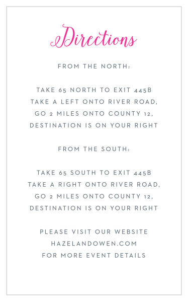 Don't send your guests out looking for your daughter's Bat Mitzvah without these Candy Party Bat Mitzvah Direction Cards.