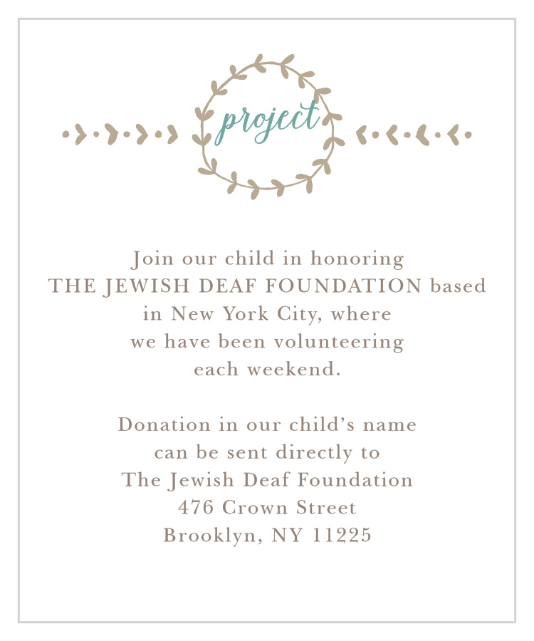 Back to Nature Bat Mitzvah Project Cards