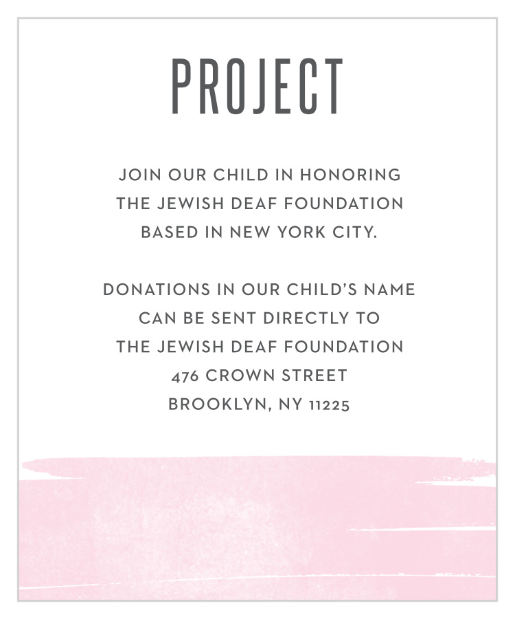 Pleasant Paintbrush Bat Mitzvah Project Cards