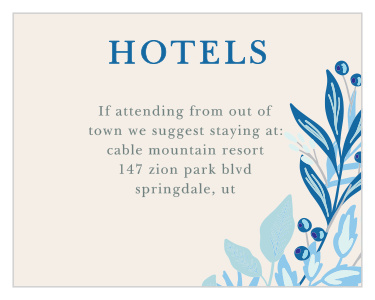 Help your guests find the most suitable hotel with Regal Wreath Bat Mitzvah Lodging Cards.