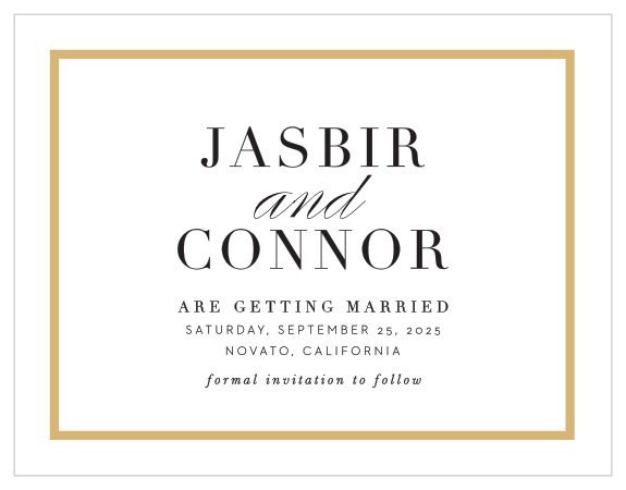 Be sure family and friends mark their calendars for your special day with our Classic Frame Save the Date Magnets.