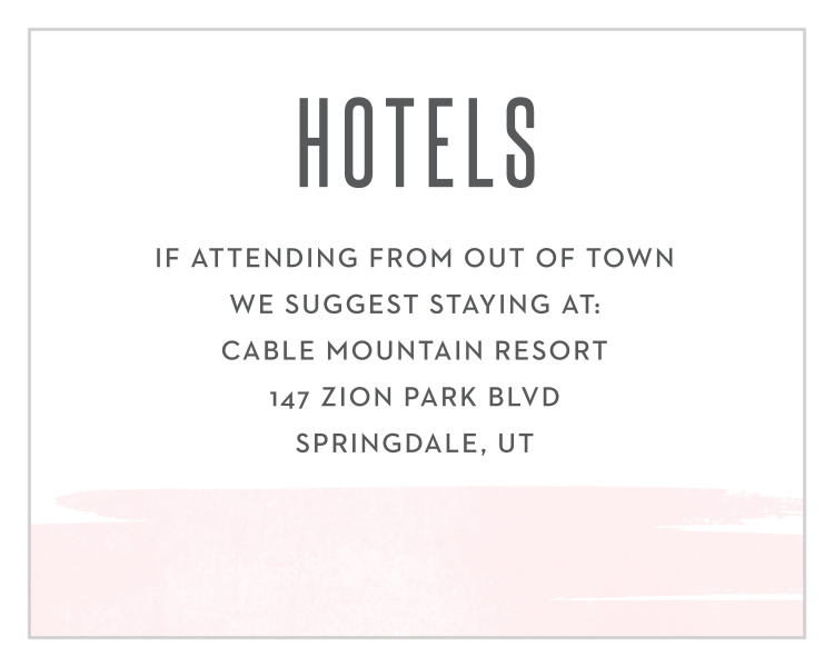 Pleasant Paintbrush Bat Mitzvah Lodging Cards