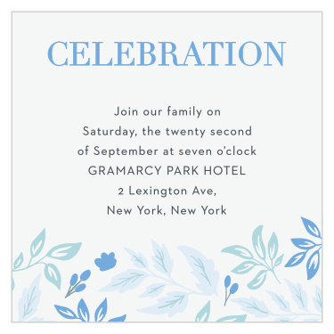 Let your guests know where the party is with Floral Star Bat Mitzvah Reception Cards.