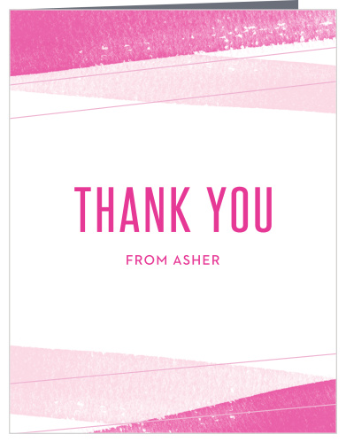 Watercolor Stripes Bat Mitzvah Thank You Cards