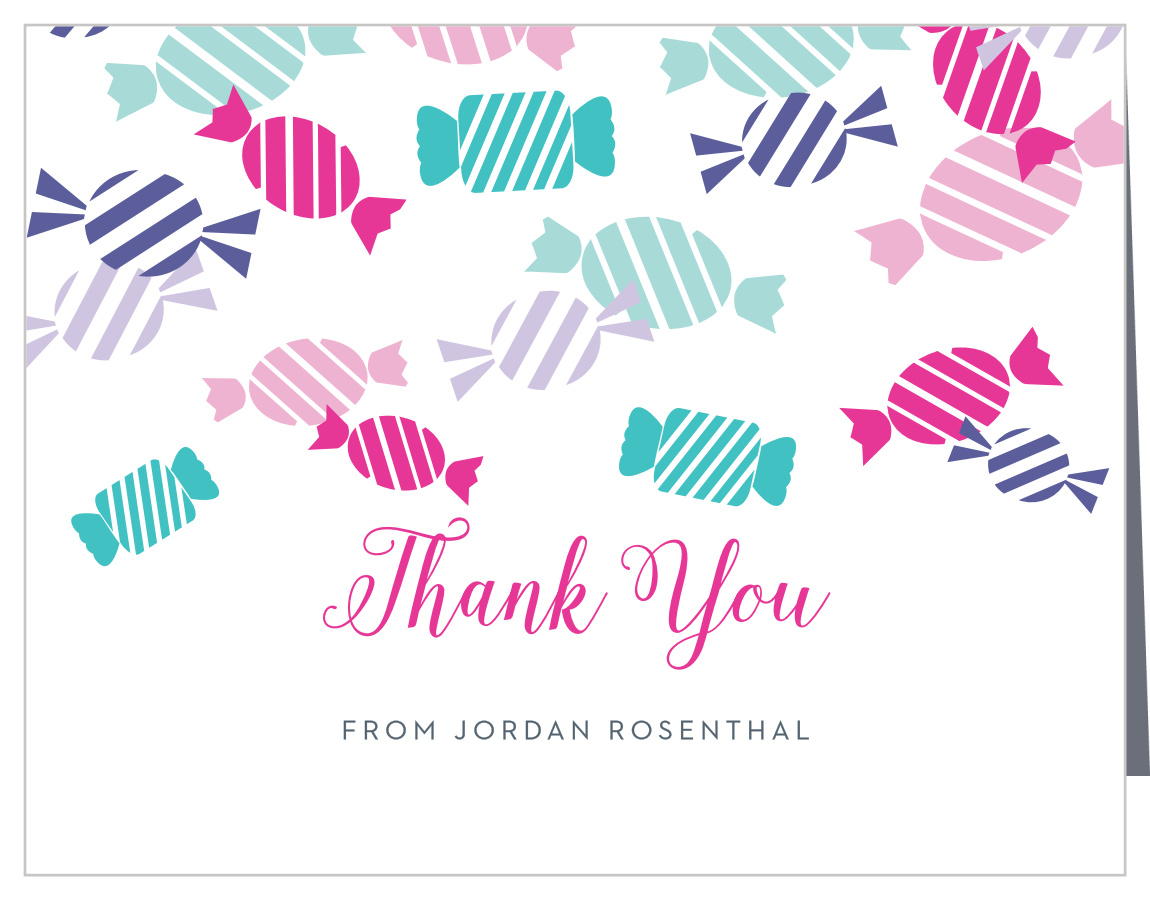 Candy Party Bat Mitzvah Thank You Cards