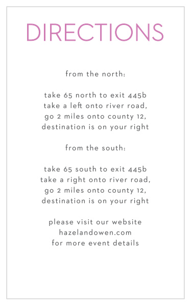 Use the Colorful Names Bat Mitzvah Direction Cards as a thoughtful way to ensure guests find your venue.