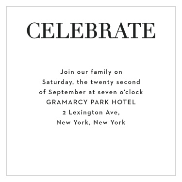 Give guests all the information they need with the Bold Names Bat Mitzvah Reception Cards.