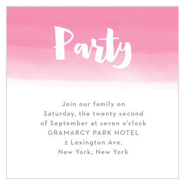 Give guests all the information they need with the Watercolor Ombre Bat Mitzvah Reception Cards.