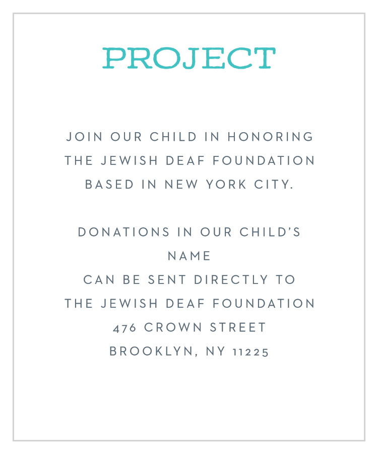 Candy Party Bar Mitzvah Project Cards