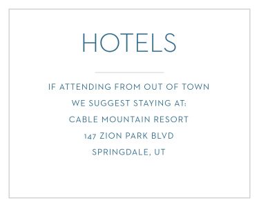Let your guests find the best hotels with Mod Tallis Bar Mitzvah Lodging Cards.