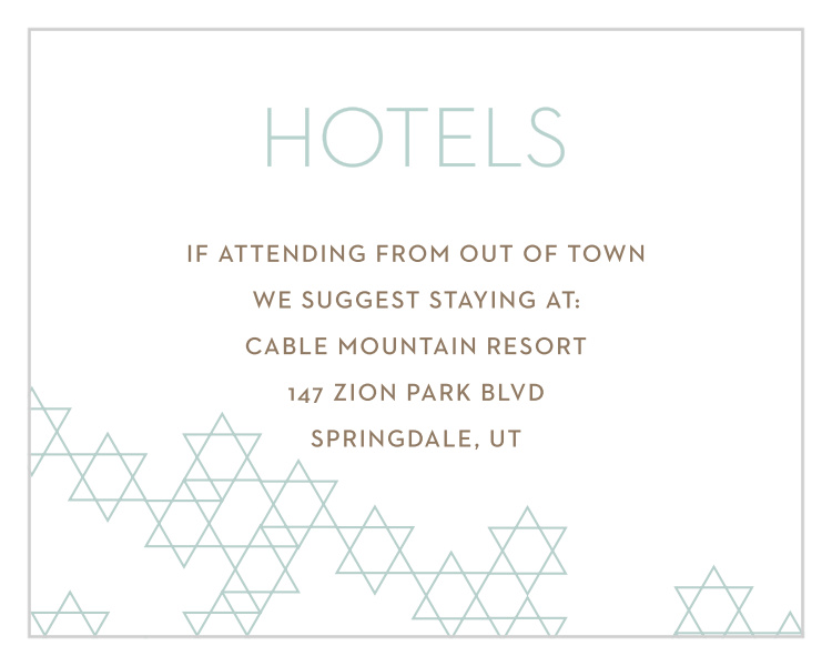 Star Pattern Bar Mitzvah Lodging Cards