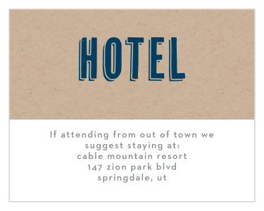 Help guests find the best place to stay for your event with the Rustic Kraft Bar Mitzvah Lodging Cards.