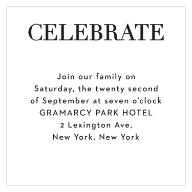 Give guests all the information they need with the Bold Names Bar Mitzvah Reception Cards.