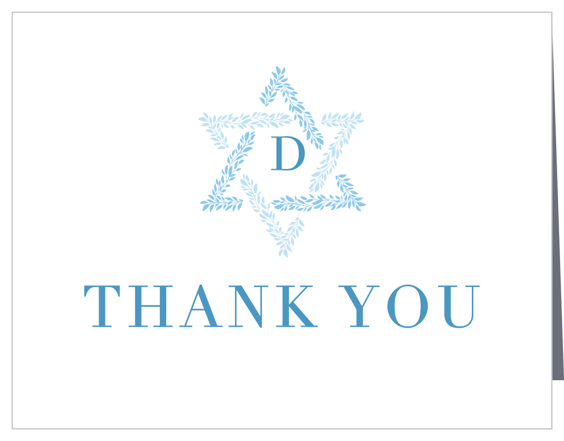 Star of David Bar Mitzvah Thank You Cards