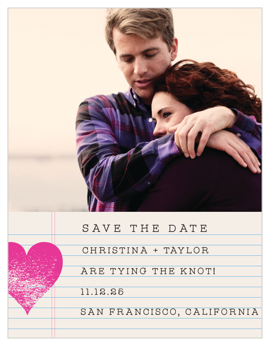 Passing Notes Save the Date Cards