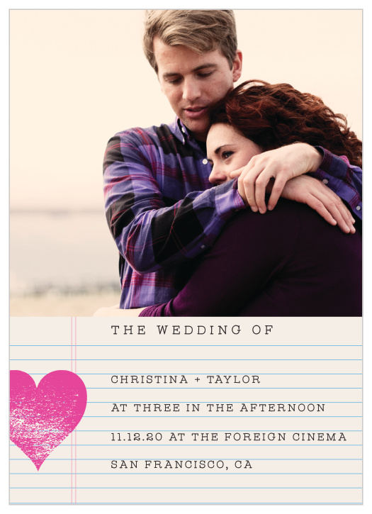 Passing Notes Wedding Invitations provide a beautiful throwback to the elementary stages of your relationship.