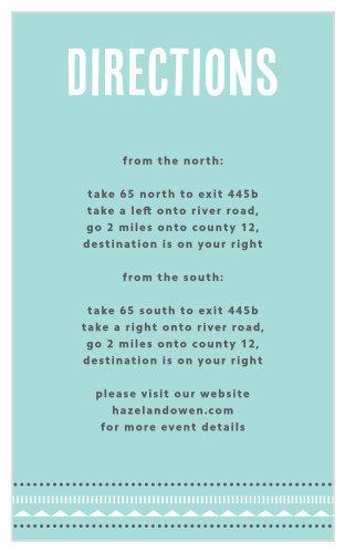 A bold, distinguished title tops our Deco Charm Direction Cards in a stunning white, creating a gorgeous contrast against the glass-blue background.