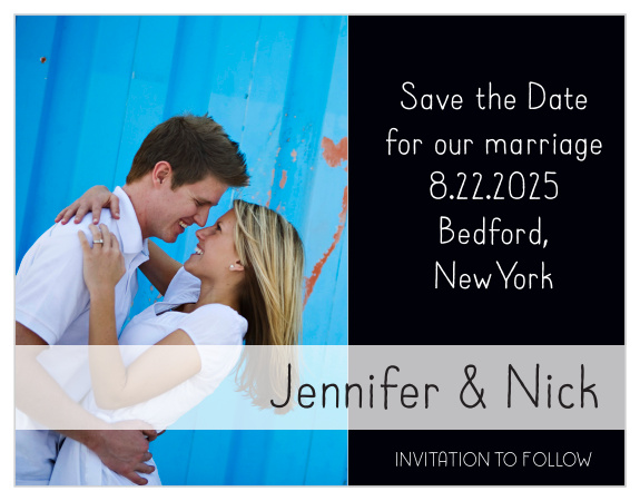 The Sweet Affection photo save the date card is a great way to let the world know of your upcoming wedding date.