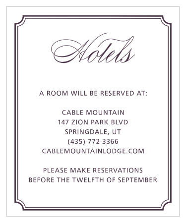 Help your guests find only the best with our Style & Grace Accommodation Cards.