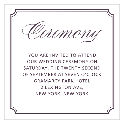 Make sure that they're all there to witness your vows with our Style & Grace Ceremony Cards.