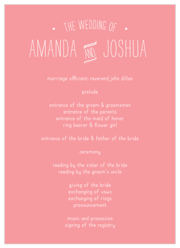 Simple Seal Wedding Programs guide your guests through each special moment in your wedding ceremony.