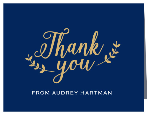 Convey your gratitude to friends and family with the Lovely Lettering Foil Bat Mitzvah Thank You Cards.