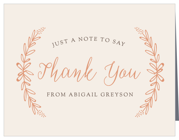 Your guests will be glad they came when they receive the Garden Wreath Foil Thank You Cards!