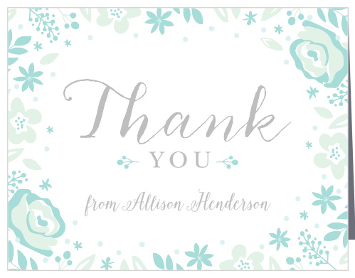 Your guests will be glad they came when they receive your gratitudes in the Baby Blooms Foil Baby Shower Thank You Cards!