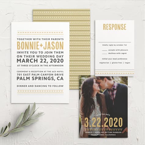 Deco Charm Foil Wedding Invitations