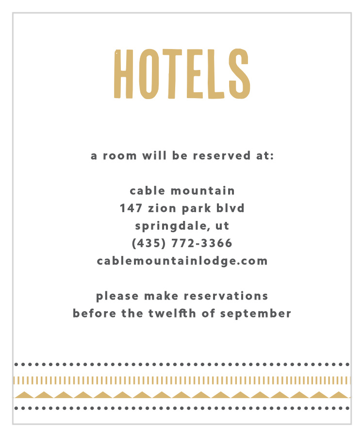 Deco Charm Foil Accommodation Cards