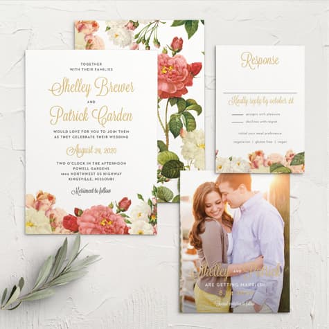 Le Jardinier Foil Wedding Invitations