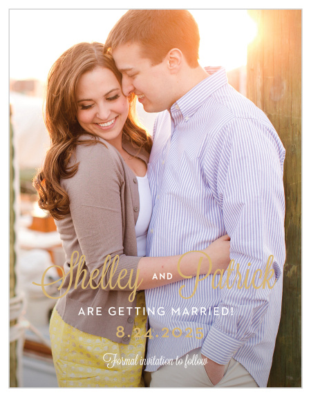Let your family and friends know your getting married with the Le Jardinier Foil Save-the-Date Magnets.