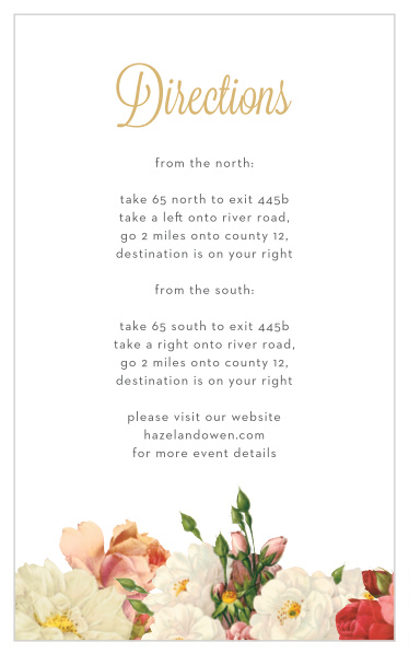 Use the Le Jardinier Foil Direction Cards to make sure your guests don't get lost.