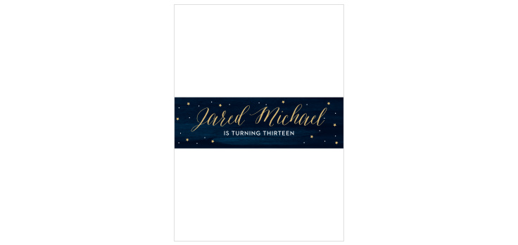 Starry Night Foil Bar Mitzvah Belly Bands
