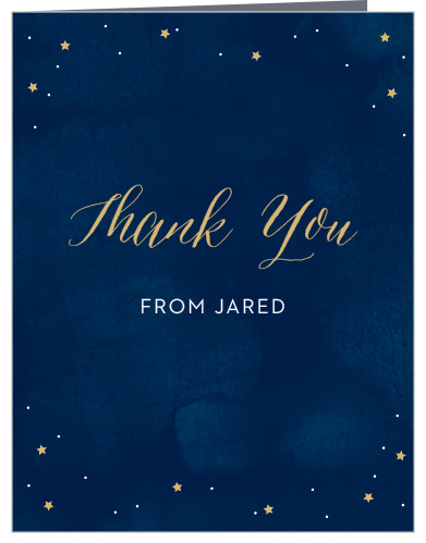 Starry Night Foil Bar Mitzvah Thank You Cards