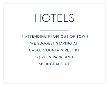 Let your guests find the best hotels with Mod Tallis Foil Bar Mitzvah Lodging Cards.