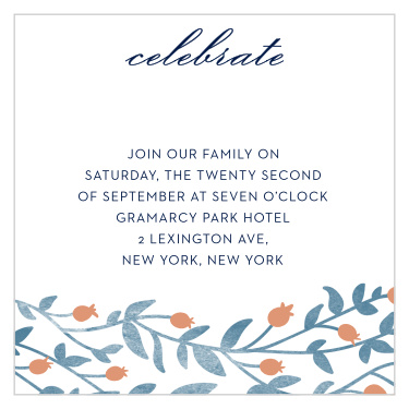 Add additional event information with the Vintage Vines Foil Ceremony Cards.