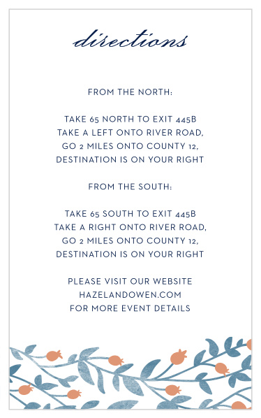 Direct guests to your enchanting event venue with the Vintage Vines Foil Bat Mitzvah Direction Cards.