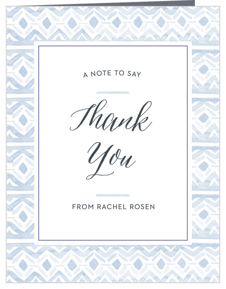 Your guests will appreciate you as much as you appreciate them when you send them a Watercolor Ikat LDS Baptism Thank You Card.