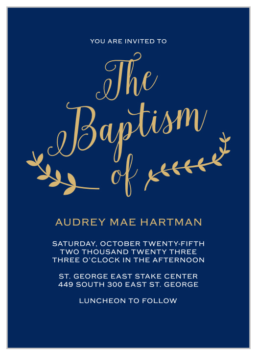 LDS Baptism Invitations | Match Your Color & Style Free.