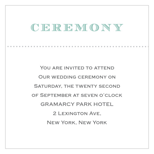 Use the Vintage Label Ceremony Cards to invite your guests to a more intimate wedding ceremony, or use it as a reception invitation.