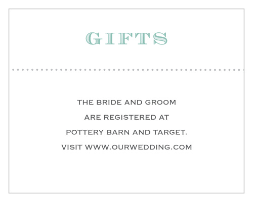 Make sure you don't get two toasters by using the Vintage Label Registry Cards.