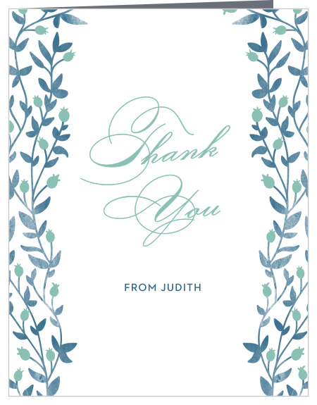Make your guests feel appreciated in the most personal way with the Vintage Vines LDS Baptism Thank You Cards.